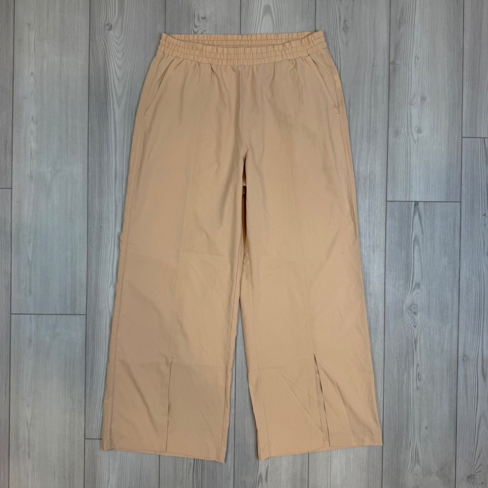 Old Navy StretchTech High Rise Wide Leg Pants Tan Peach L Tall 537777